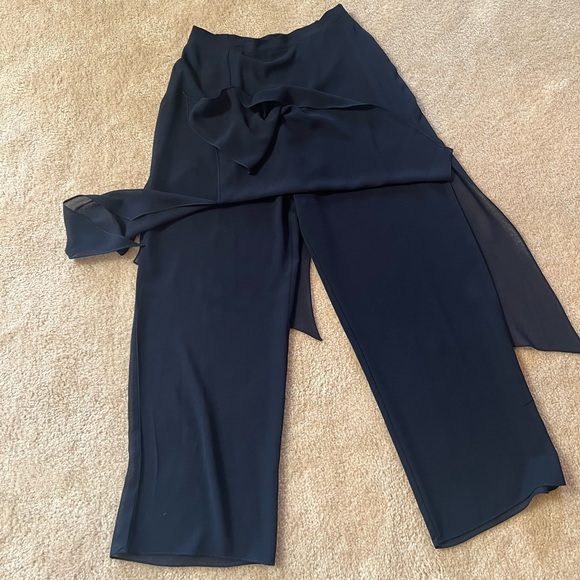 Woman wide leg chiffon sheer sheer pants - Picture 3 of 5